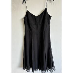 Vintage Y2K 90s Anne Klein silk babydoll dress womens 14 black fairy whimsigoth